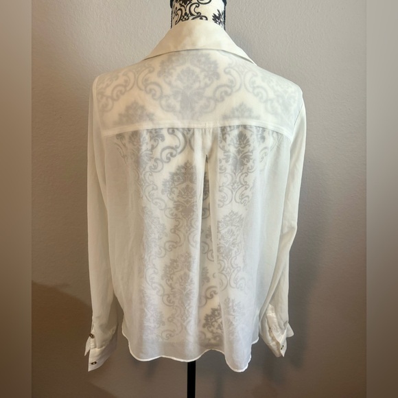 BCBGMAXAZRIA Faux Wrap See Through Blouse - Picture 5 of 7